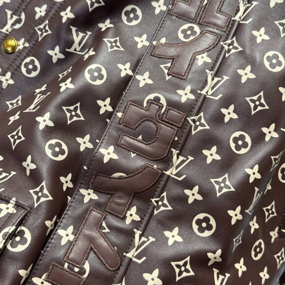 Louis Vuitton Men’s Monogram Leather Parka Jacket – Pharrell × Nigo FW25 - Picture 6 of 10